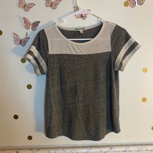 Grey color block t-shirt
